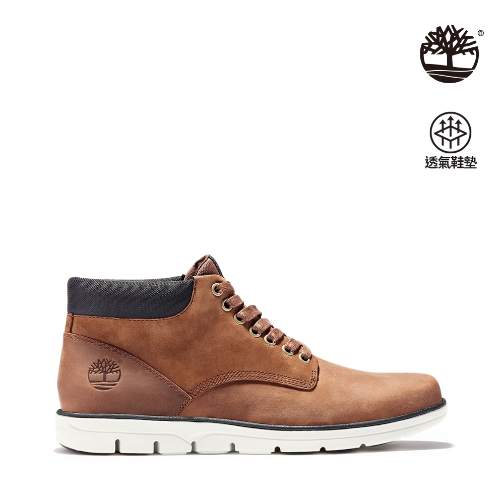 Timberland 男款棕色全粒面皮革查卡靴|A13EE214