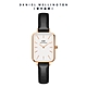 Daniel Wellington DW 手錶 Quadro Sheffield 20X26經典黑真皮皮革小方錶 玫瑰金 DW00100434 product thumbnail 2