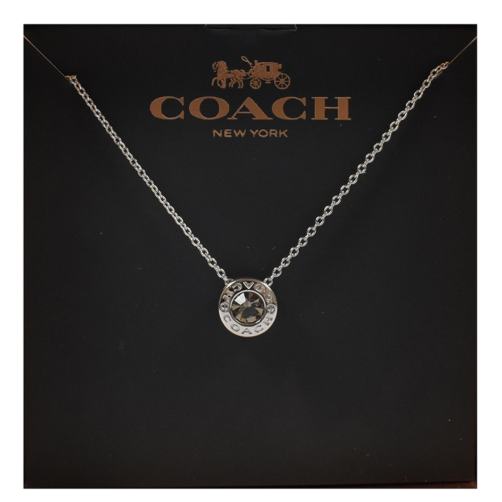 COACH 經典LOGO簡約式項鍊組(銀色)