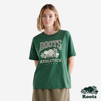 Roots 女裝- RBA短袖T恤-深綠色