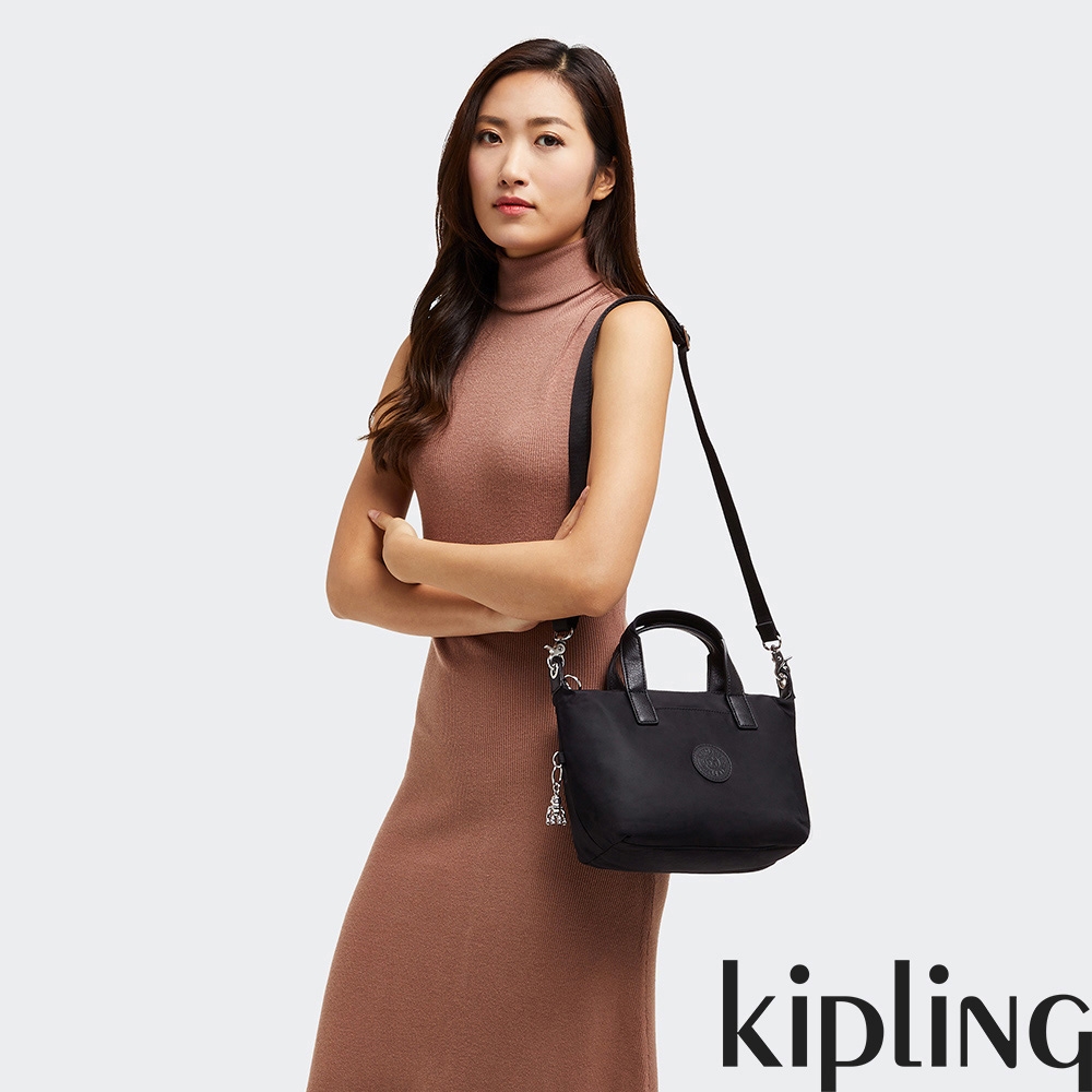 Kipling 低調沉穩黑簡約手提肩背托特包-KALA COMPACT