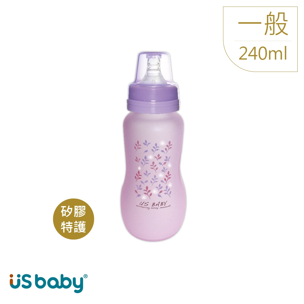 US baby 優生 真母感特護玻璃奶瓶 (一般口徑-240ML)-共兩色