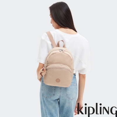 Kipling 溫柔淡雅奶茶色輕巧簡約後背包-CHANTRIA S