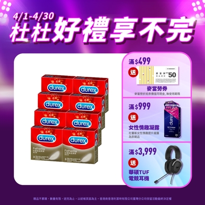 【Durex杜蕾斯】 超薄裝保險套3入x8盒