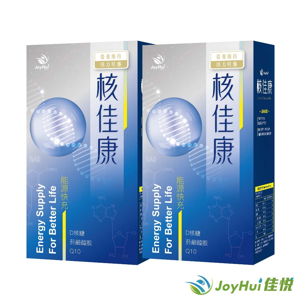 【JoyHui佳悅】核佳康能量NAD+膠囊2盒(進化版NMN)共60粒