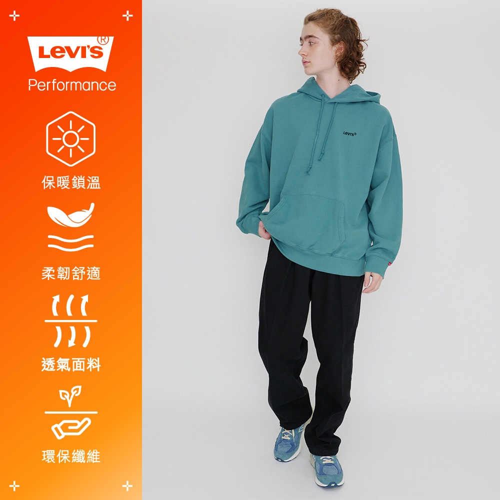 Levis 男款 Stay Loose復古寬鬆版繭型打摺牛仔褲 / Warm機能保暖面料 / 黑色基本款 / 寒麻纖維