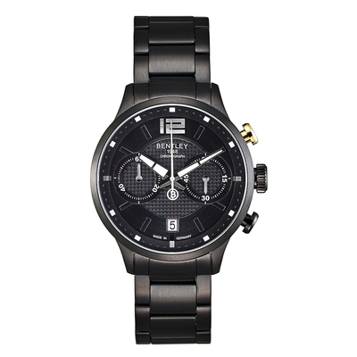Bentley 賓利 SKYLINE系列 都會時尚計時手錶-黑/42mm