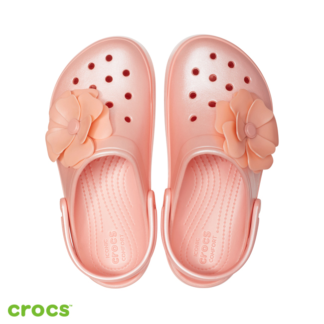 Crocs 卡駱馳 (中性鞋) 立體花朵厚底卡駱班 205746-737