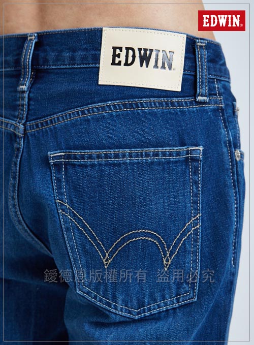 EDWIN 503基本復古牛仔短褲-男-中古藍