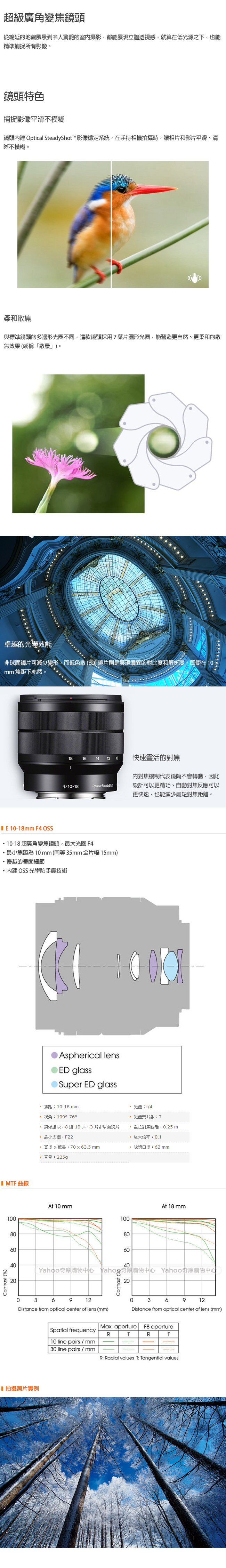 SONY E 10-18mm F4 OSS SEL1018 公司貨