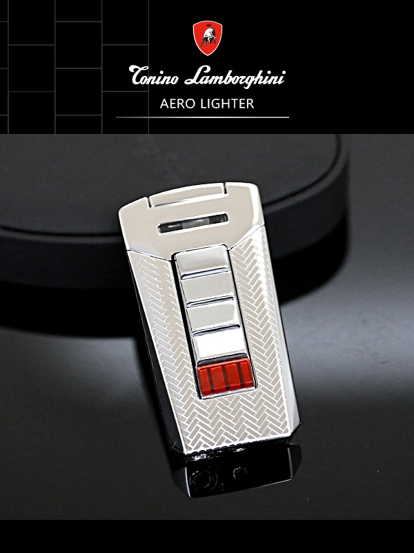 藍寶堅尼Tonino Lamborghini AERO LIGHTER 打火機(銀-織紋)