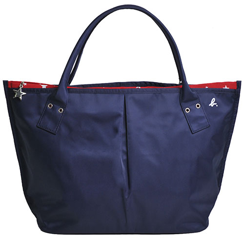 agnes b. 繽紛星星內裡品牌字母b LOGO水餃包(大/深藍/紅)