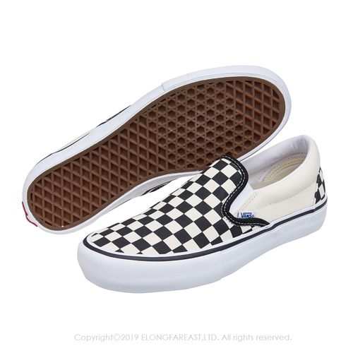 (男)VANS Slip-On Pro 棋盤格休閒懶人鞋*黑白