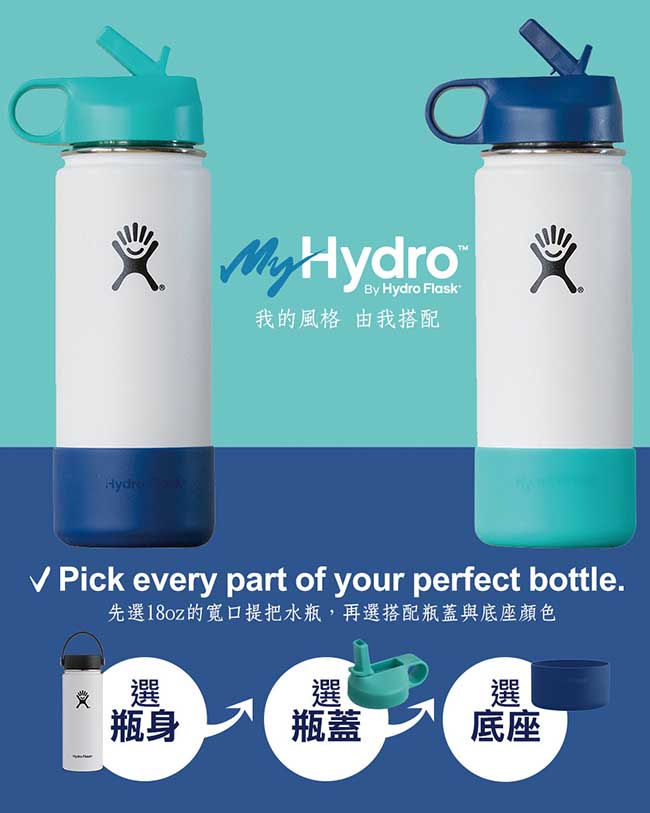 美國Hydro Flask 吸管型寬口瓶蓋 薄荷綠