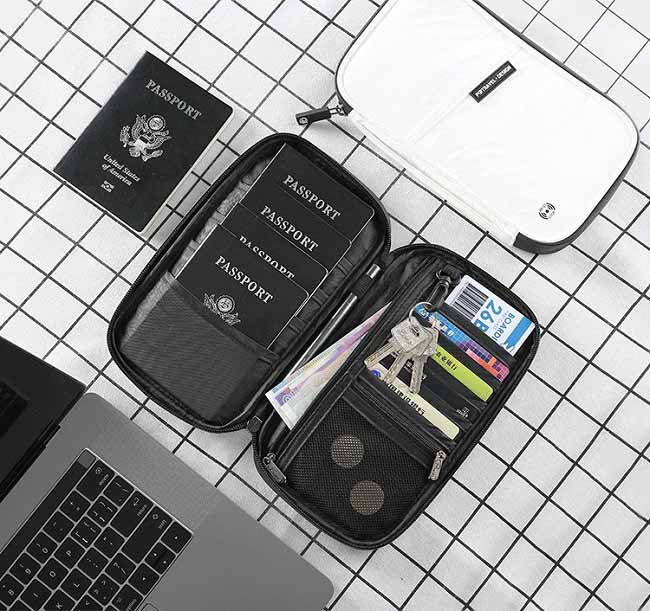 P.travel RFID防盜 防掃描卡片側錄 杜邦面料 護照證件夾 旅遊收納包