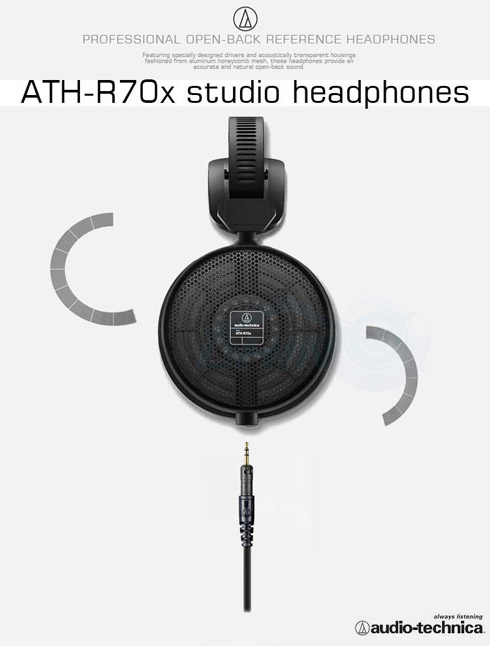 鐵三角 ATH-R70x 高音質專業型開放式監聽耳機