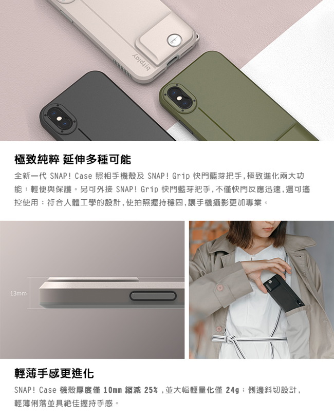 bitplay SNAP! iPhone XR專用 全包覆輕量防摔相機殼 潮軍綠