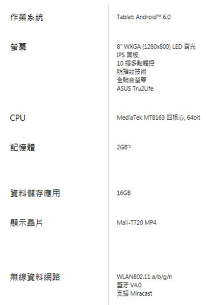 【華碩福利品】ZenPad 8.0 Z380M 8吋4核心 平板電腦(玫瑰金黑白)