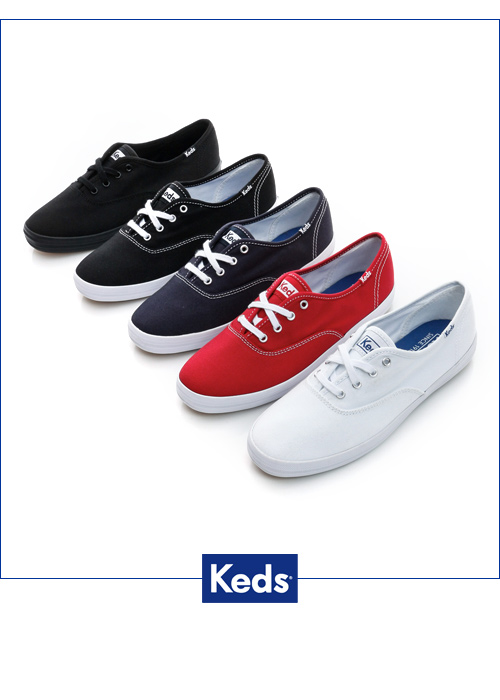 Keds 品牌經典綁帶休閒鞋-黑色