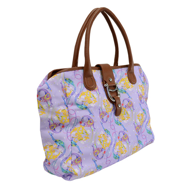 AIGNER-City Bag 圖繪日本限定版鳳凰手提包 M-粉紫