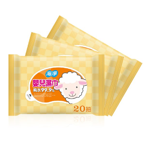 海淨 嬰兒純水濕紙巾20抽12包/組