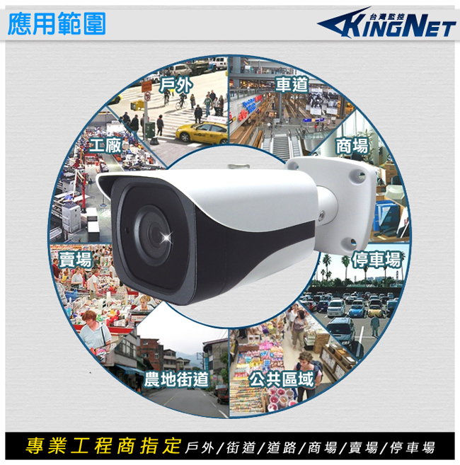 監視器攝影機 - KINGNET 戶外防水槍型 CVI 1080P OSD選單 抗逆光
