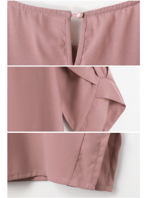 純色造型袖雪紡洋裝-OB大尺碼