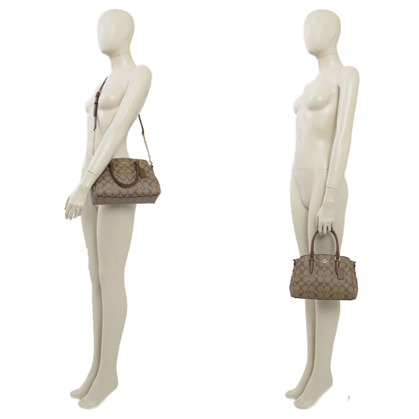 COACH 經典 PVC / Sage Carryall 手提兩用包(小款/卡其駝)