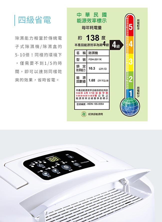 美國Frigidaire富及第 20L省電型除溼機 微電腦感溫適濕 福利品