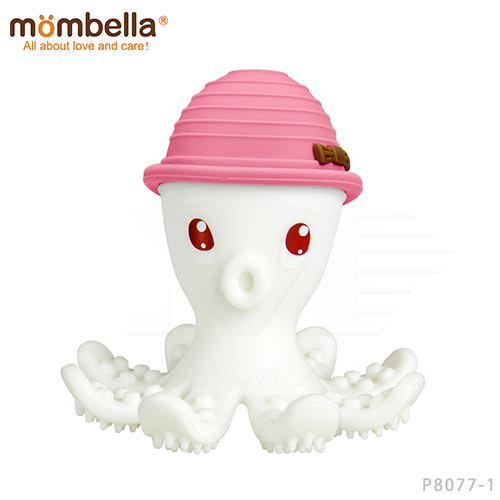 【任選】英國《mombella 》樂咬咬章魚固齒器(粉色)