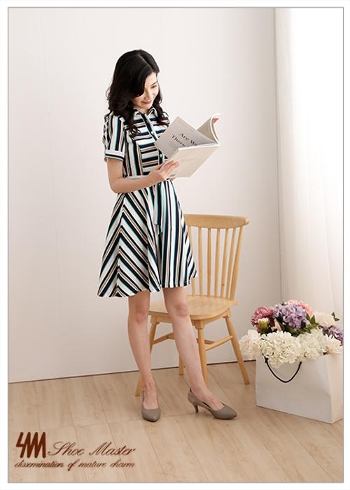 SM-獨特有型OL尖頭細跟蛇紋羊皮淑女鞋-2色