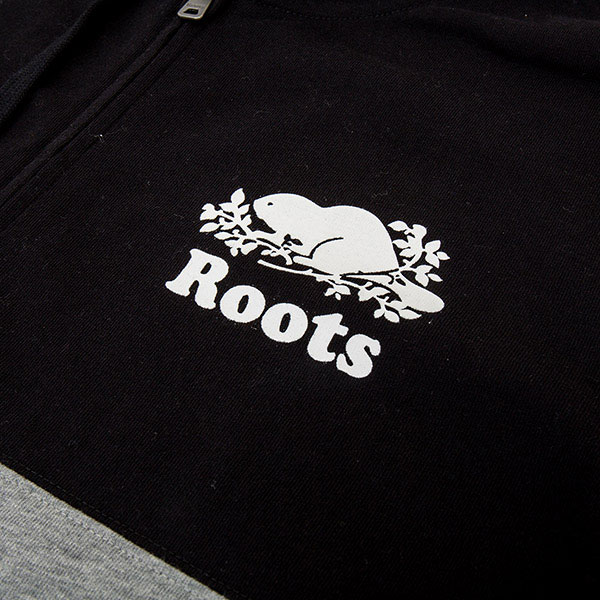 男裝Roots 雙色連帽外套-黑