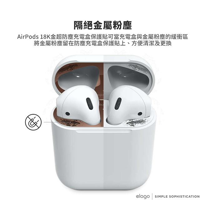 elago AirPods 頸繩保護套+18K金充電盒保護貼套組