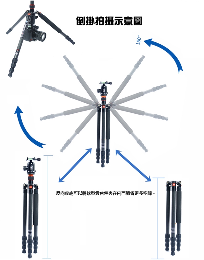 Triopo捷寶碳纖維管三腳架GT-2804X8C+B-2球型雲台
