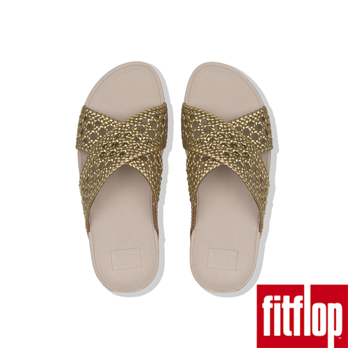 FitFlop LULU編織厚底涼鞋金色