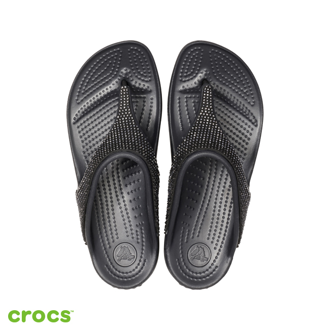 Crocs 卡駱馳 (女鞋) 思瓏漸層閃亮涼拖鞋-205743-0FE