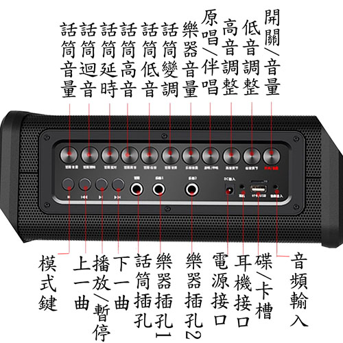 大聲公優聲型手提無線式多功能行動音箱/喇叭