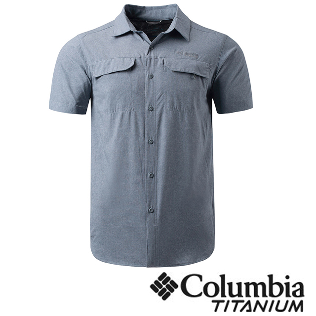 Columbia 哥倫比亞 男款-鈦 酷涼快排短袖襯衫-灰色 UAE15780gy