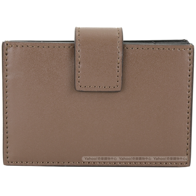 FENDI By The Way 鉚釘小牛皮卡片夾(灰棕色)