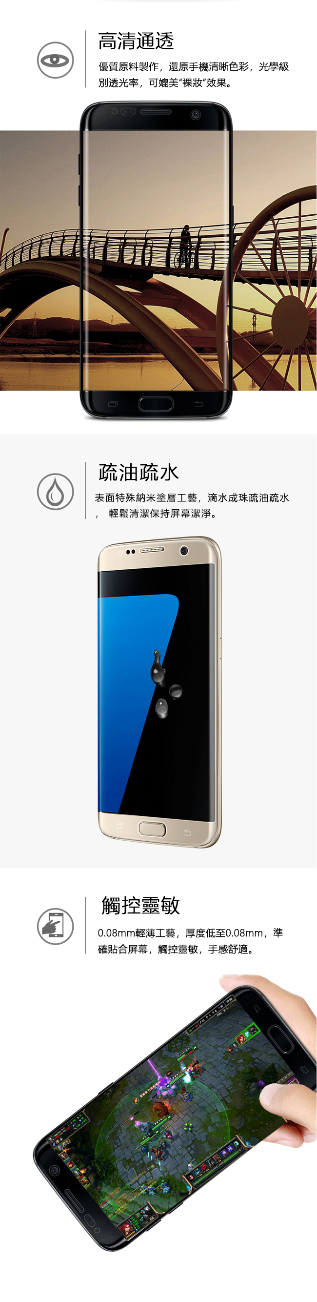 2張裝 三星 Galaxy S7 edge 5.5吋 全屏滿版水凝膜 螢幕保護貼