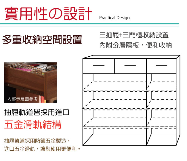 綠活居 德比瑞時尚4尺雙色三門鞋櫃/玄關櫃-119x37x100cm-免組