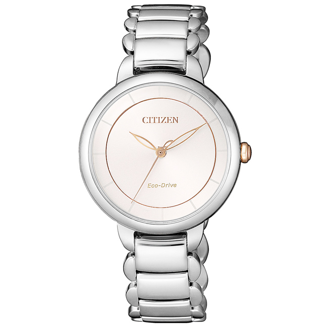 CITIZEN星辰L光動能珍珠貝時尚手錶(EM0676-85X)-銀/30mm