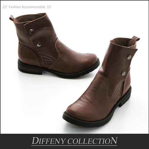 DN 簡約百搭 率性手工2WAY牛皮短靴-咖