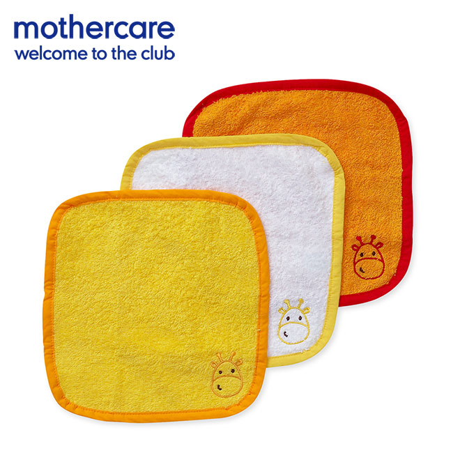 mothercare 長頸鹿純棉小方巾3入 (25x25cm)