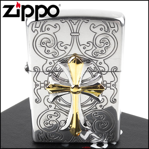 ZIPPO 日系~Cross Combination -十字金屬貼飾打火機