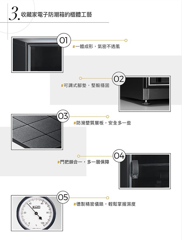 收藏家32公升輕巧型可控溼電子防潮箱 AD-45