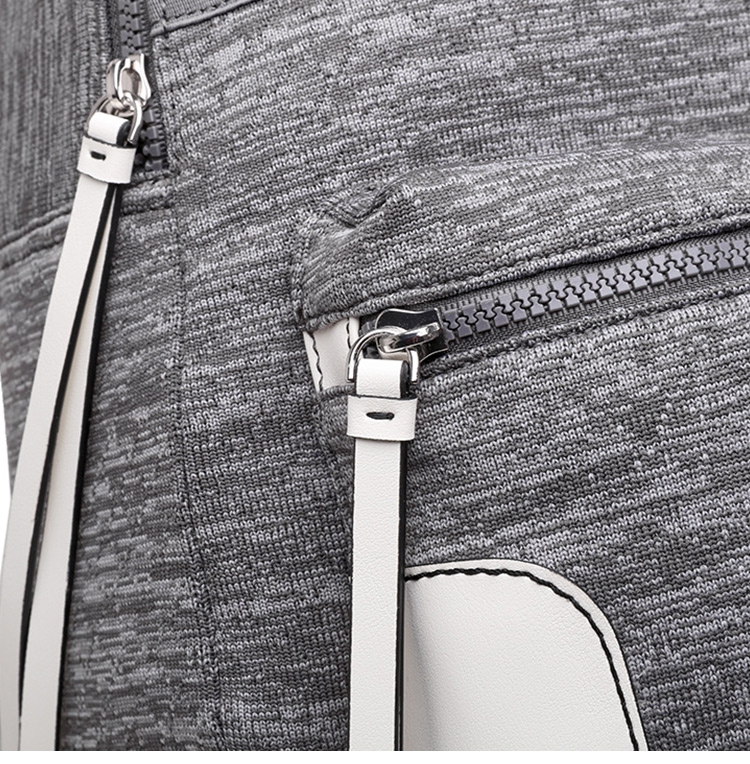 DKNY LOGO印字拼接後背包 灰