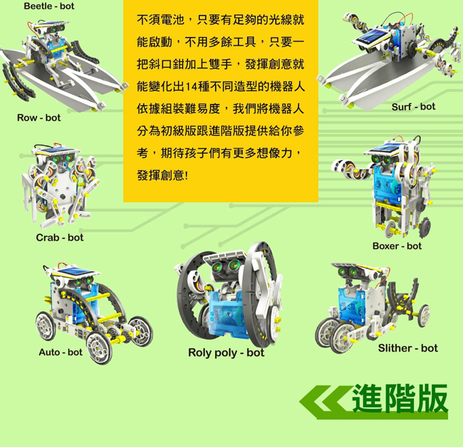 ProsKit 寶工科學玩具 GE-615 14合1太陽能變形機器人