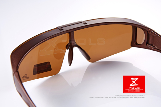 【Z-POLS】頂級設計可掀霧茶款 加大設計Polarized寶麗來偏光眼鏡