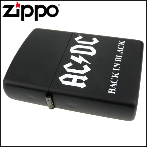 ZIPPO 美系~AC/DC-樂團BACK IN BLACK專輯圖案設計打火機